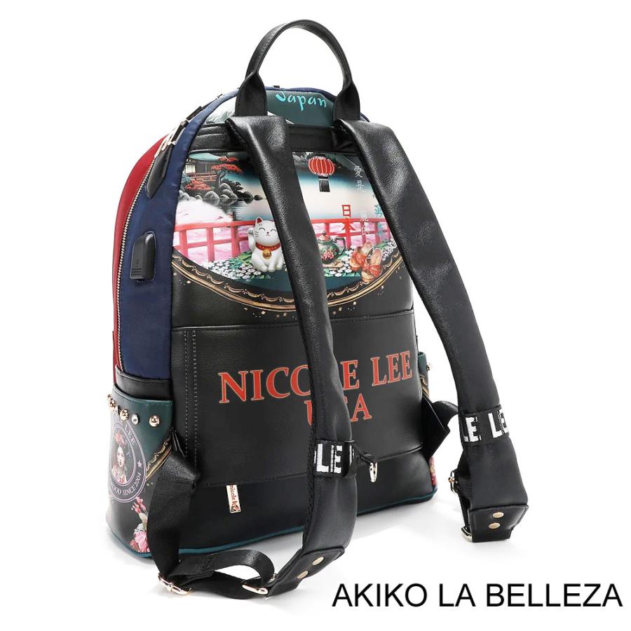数量限定 NICOLE LEE ニコールリー BP16698 レディース ポーチ付き リュック バックパック 大きめ ママバッグ USB充電ポート付き 通勤通学 大容量_2