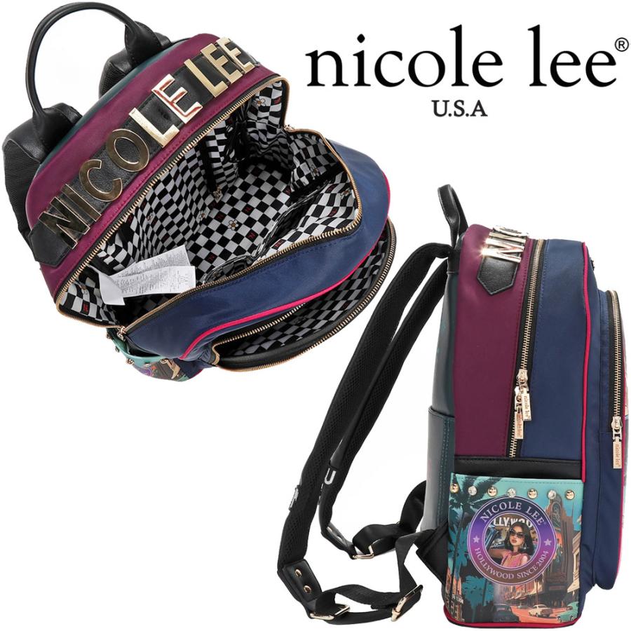 数量限定 NICOLE LEE ニコールリー BP16698 レディース ポーチ付き リュック バックパック 大きめ ママバッグ USB充電ポート付き 通勤通学 大容量_19