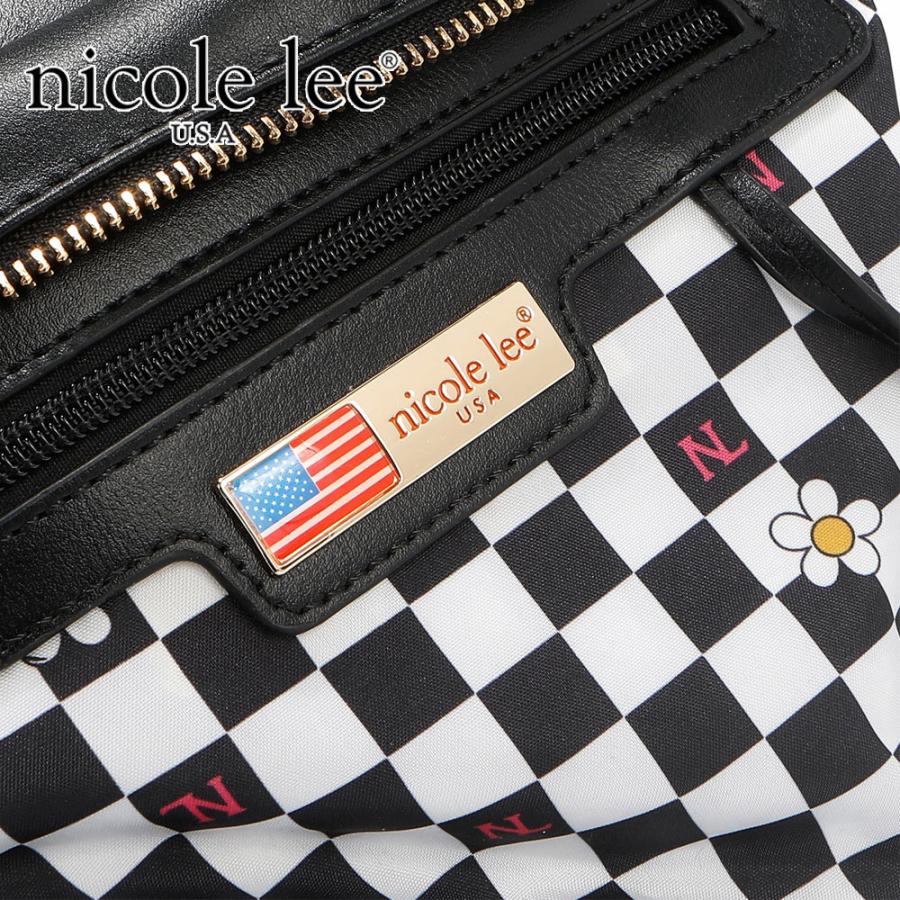 数量限定 NICOLE LEE ニコールリー P17201 CALISTA マルチポケット ハンドバッグ レディース ビッグメタルロゴ クロコダイル型押し ロゴショルダーの画像