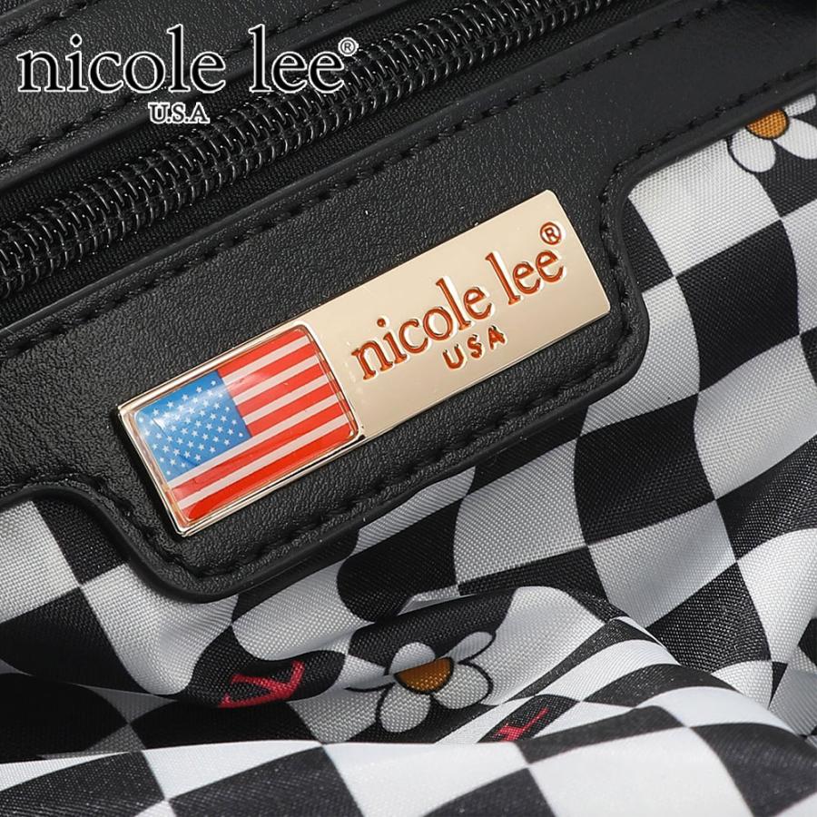 数量限定 NICOLE LEE ニコールリー P17203 CALISTA サッチェル スクエアバッグ ハンドバッグ レディース ビッグメタルロゴ セレモニー クロコ柄の画像