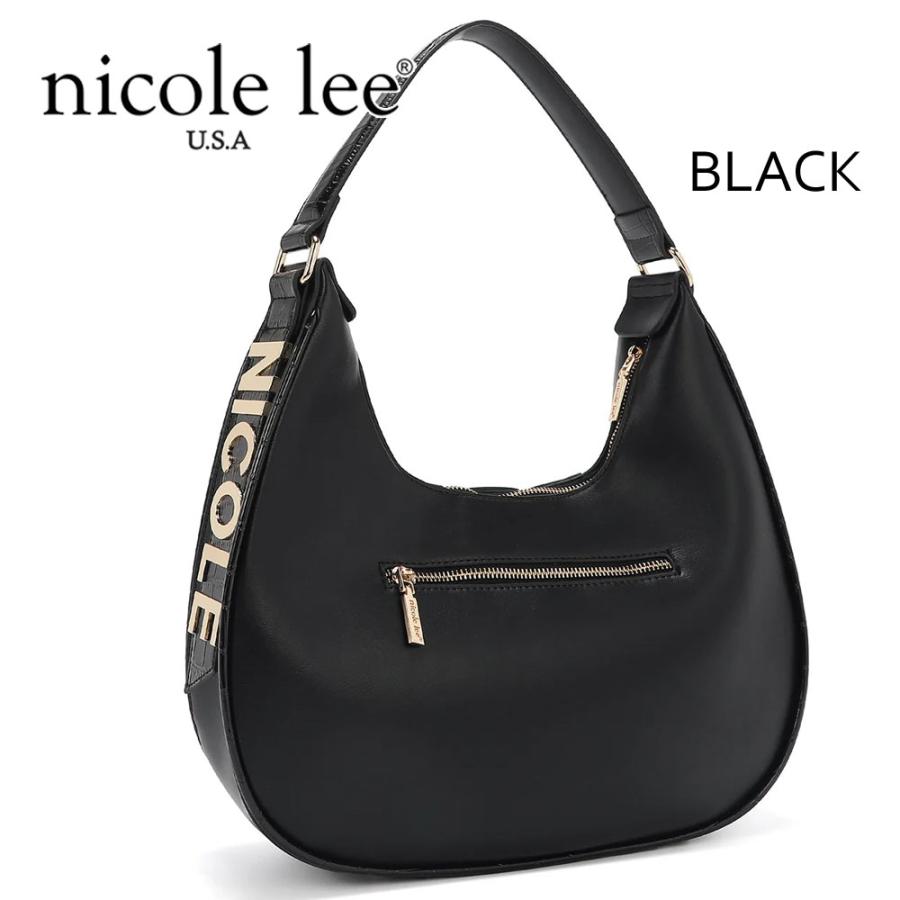 Nicole Lee Calistaトートバッグ 金属ロゴ ベルト チャームPK Nicole 
