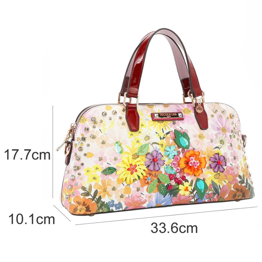 数量限定 NICOLE LEE ニコールリー DB17252 DREAMS BLOSSOM ショルダーバッグ ドーム 横長 ハンドバッグ ハレノヒ 桜ピンクストライプの画像