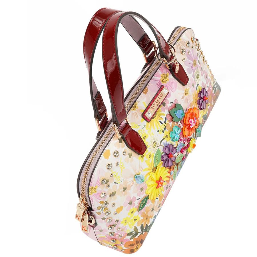 数量限定 NICOLE LEE ニコールリー DB17252 DREAMS BLOSSOM ショルダーバッグ ドーム 横長 ハンドバッグ ハレノヒ 桜ピンクストライプの画像