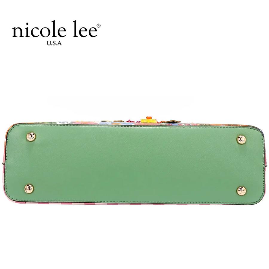 数量限定 NICOLE LEE ニコールリー DB17252 DREAMS BLOSSOM ショルダーバッグ ドーム 横長 ハンドバッグ ハレノヒ 桜ピンクストライプの画像
