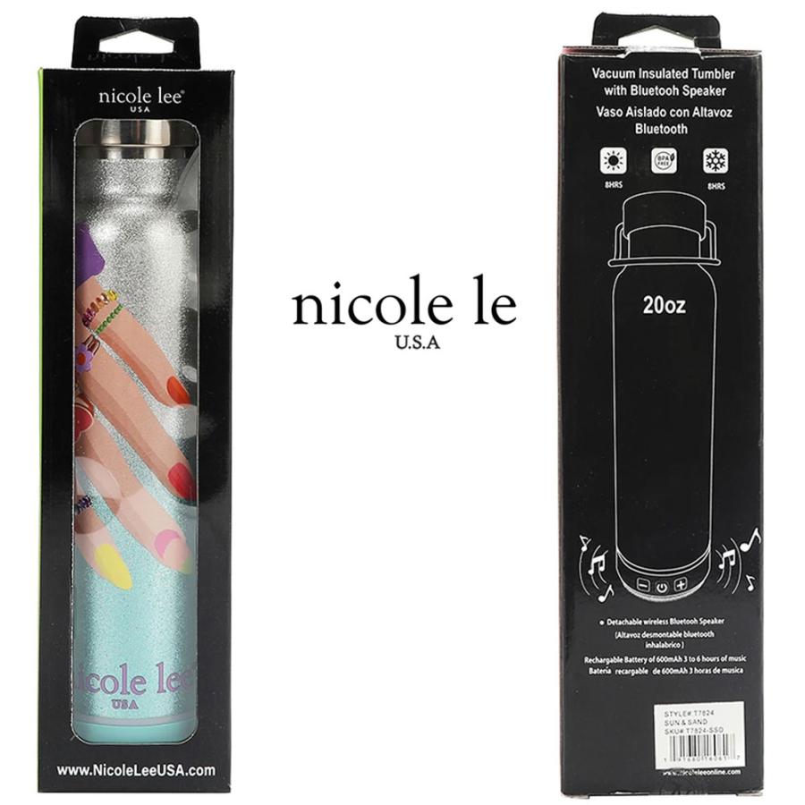 数量限定 NICOLE LEE ニコールリー T7824 Bluetoothスピーカー付きタンブラー 600 mL 保冷 保温 ドリンクホルダー 水筒 ステンレス鋼 充電式バッテリー_15