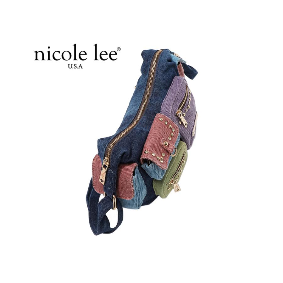 数量限定 NICOLE LEE ニコールリー JS17134 Y2Kスタイル レディース 日本正規品 カラーブロック ショルダーバッグ ニコルリー カラーデニム カジュアル_5