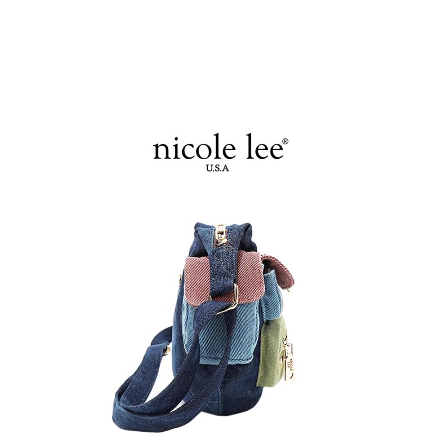 数量限定 NICOLE LEE ニコールリー JS17134 Y2Kスタイル レディース 日本正規品 カラーブロック ショルダーバッグ ニコルリー カラーデニム カジュアル_6
