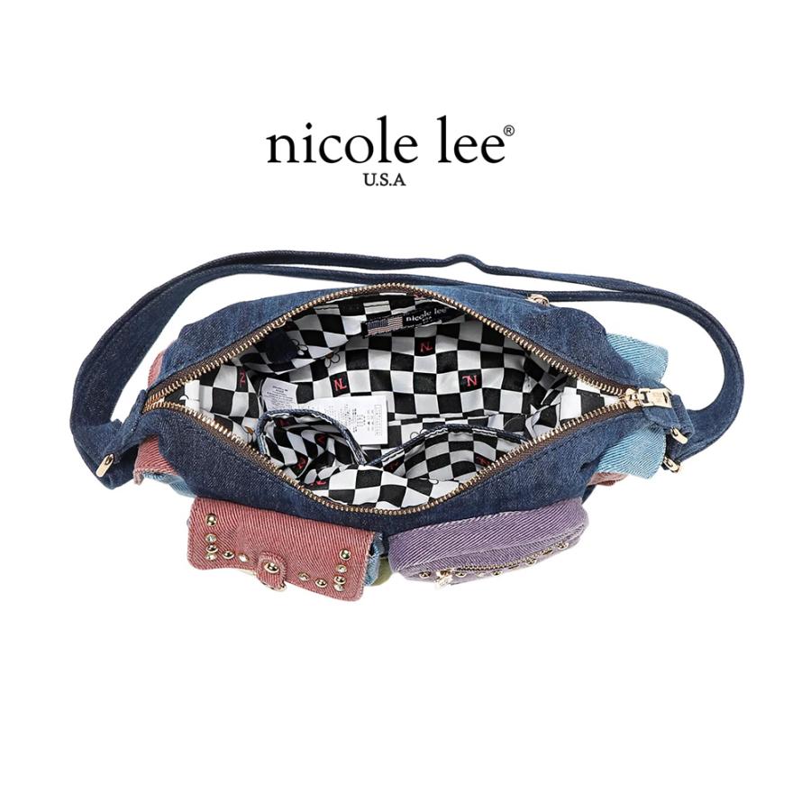 数量限定 NICOLE LEE ニコールリー JS17134 Y2Kスタイル レディース 日本正規品 カラーブロック ショルダーバッグ ニコルリー カラーデニム カジュアル_9