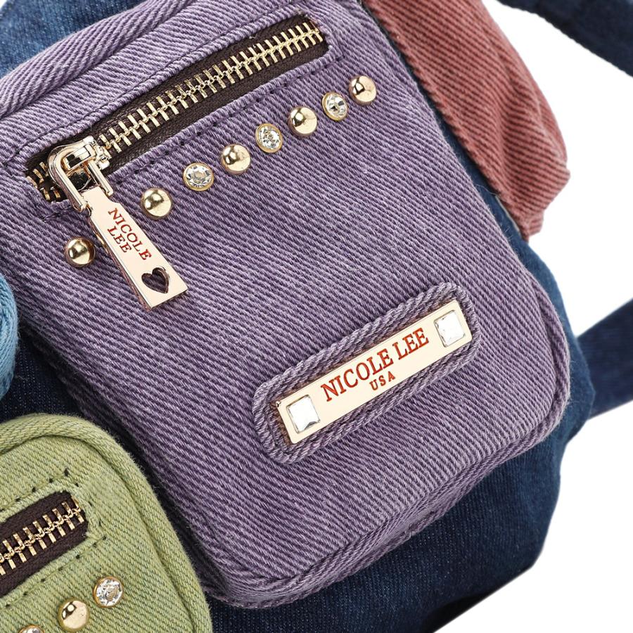 数量限定 NICOLE LEE ニコールリー JS17134 Y2Kスタイル レディース 日本正規品 カラーブロック ショルダーバッグ ニコルリー カラーデニム カジュアル_8