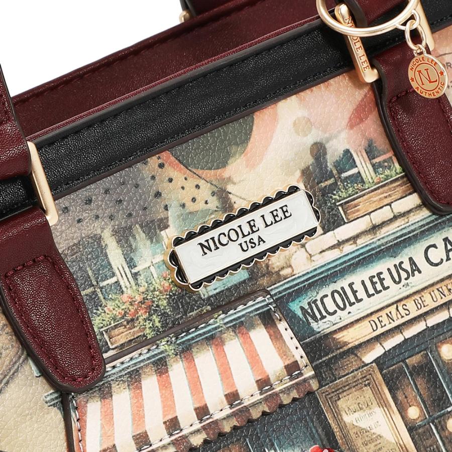 2026新作 数量限定 NICOLE LEE ニコールリー VF17605 VIRTUAL FRIEND TOTE BAG トートバッグ ハンドバッグ ブラウン 2WAY ショルダーバッグの画像