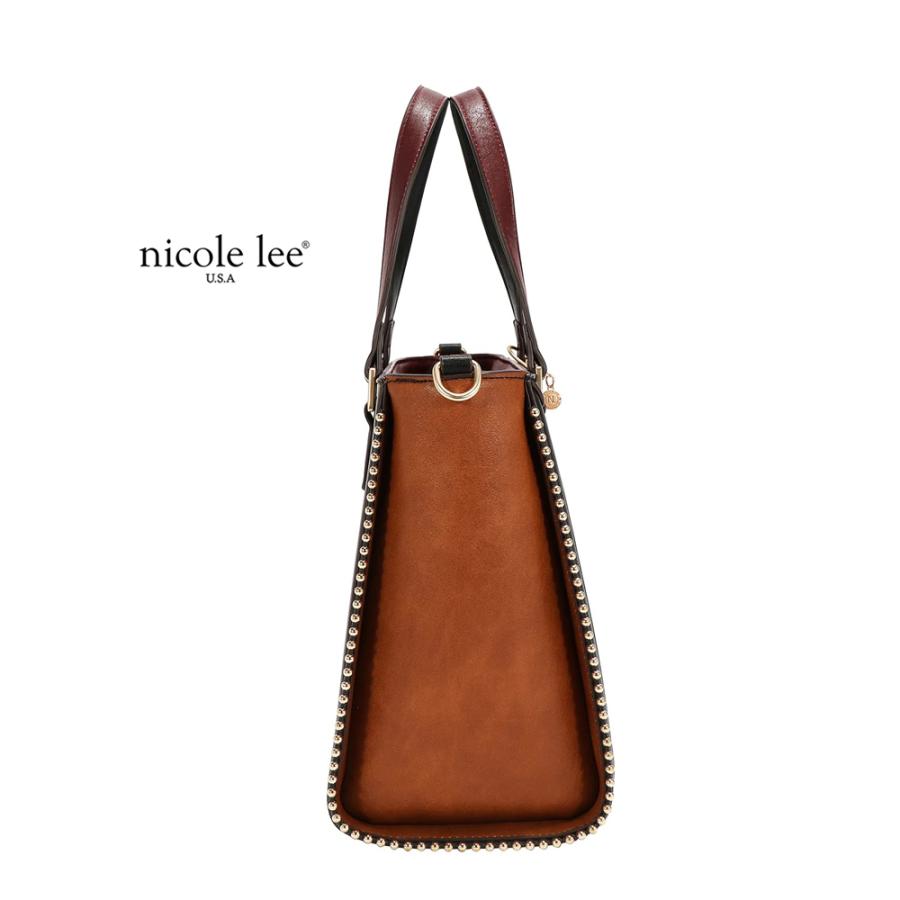 2026新作 数量限定 NICOLE LEE ニコールリー VF17605 VIRTUAL FRIEND TOTE BAG トートバッグ ハンドバッグ ブラウン 2WAY ショルダーバッグの画像