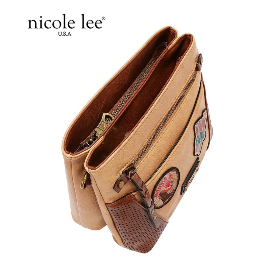 2026新作 数量限定 NICOLE LEE ニコールリー P17471 VINTAGE PATCH CROSSBODY BAG ショルダーバッグ パッチデザイン ビンテージ ワッペン ナナメ掛け_10