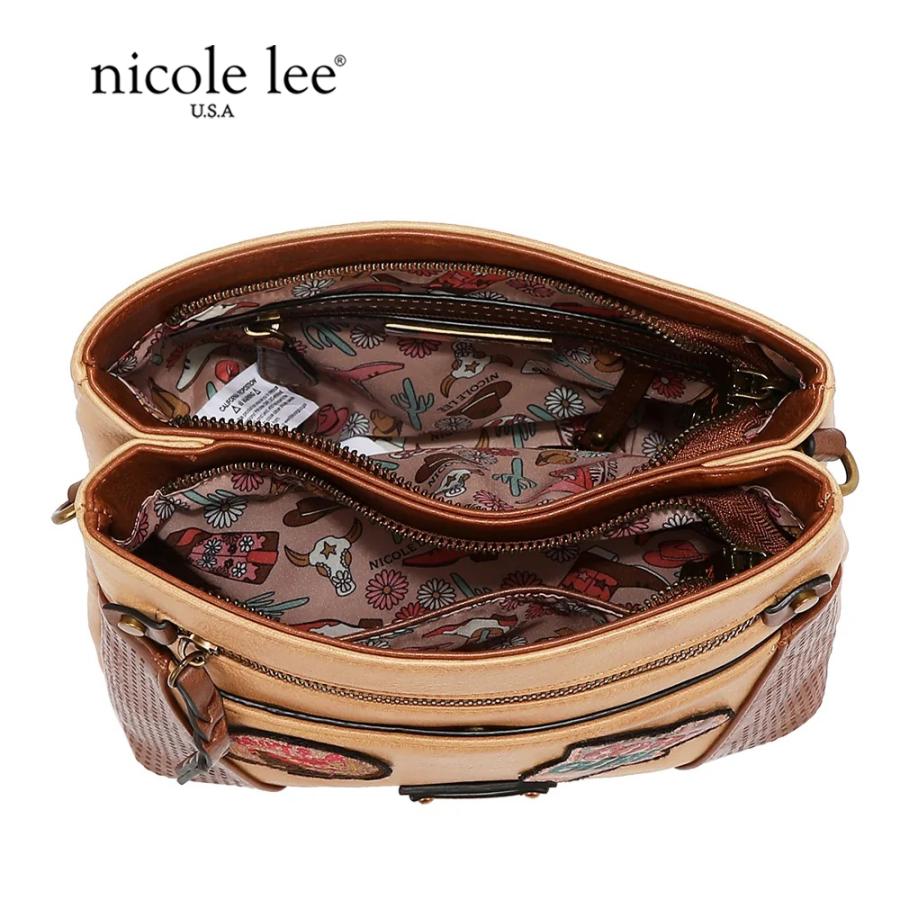 2026新作 数量限定 NICOLE LEE ニコールリー P17471 VINTAGE PATCH CROSSBODY BAG ショルダーバッグ パッチデザイン ビンテージ ワッペン ナナメ掛け_14