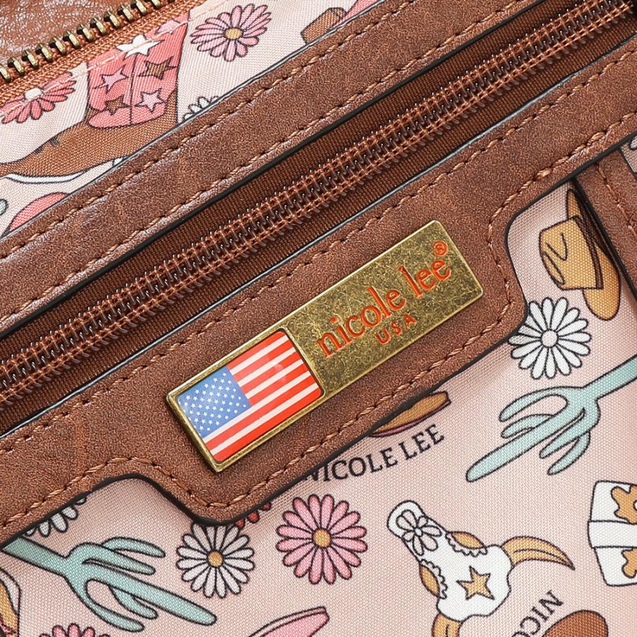 2026新作 数量限定 NICOLE LEE ニコールリー P17471 VINTAGE PATCH CROSSBODY BAG ショルダーバッグ パッチデザイン ビンテージ ワッペン ナナメ掛け_15