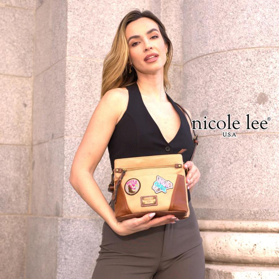 2026新作 数量限定 NICOLE LEE ニコールリー P17471 VINTAGE PATCH CROSSBODY BAG ショルダーバッグ パッチデザイン ビンテージ ワッペン ナナメ掛け_16
