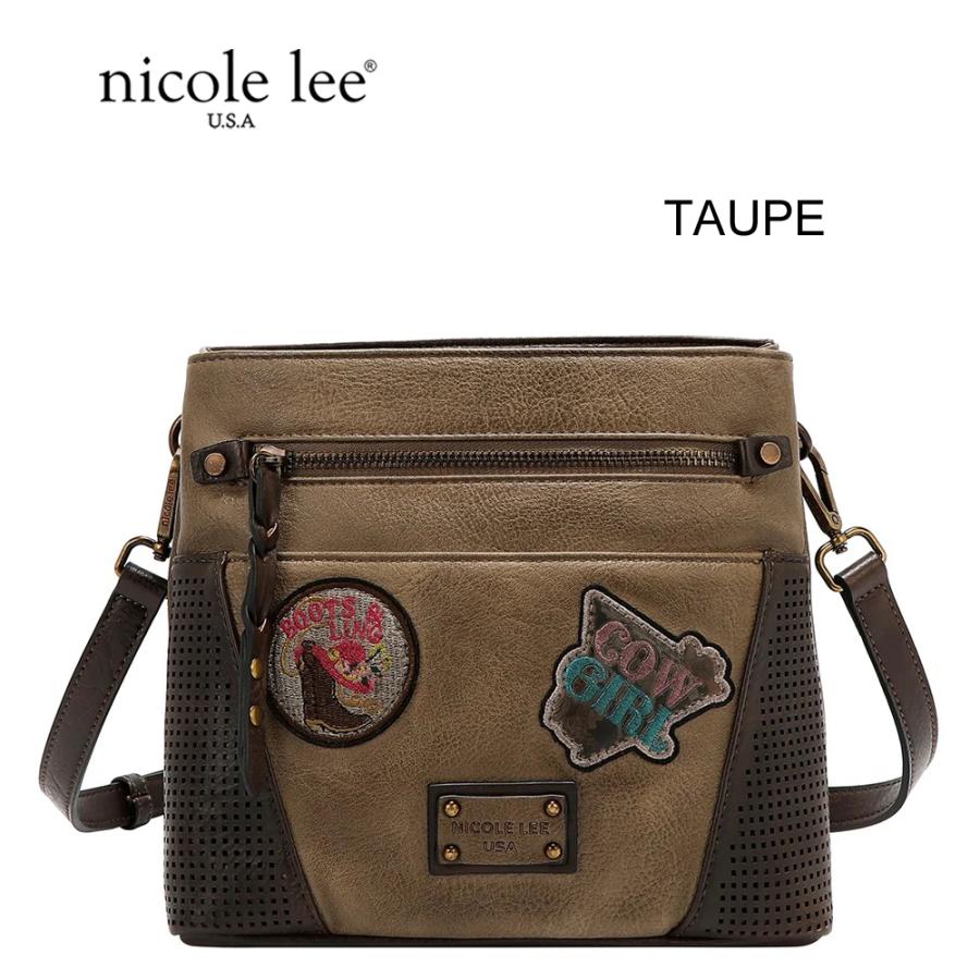 2026新作 数量限定 NICOLE LEE ニコールリー P17471 VINTAGE PATCH CROSSBODY BAG ショルダーバッグ パッチデザイン ビンテージ ワッペン ナナメ掛け_1