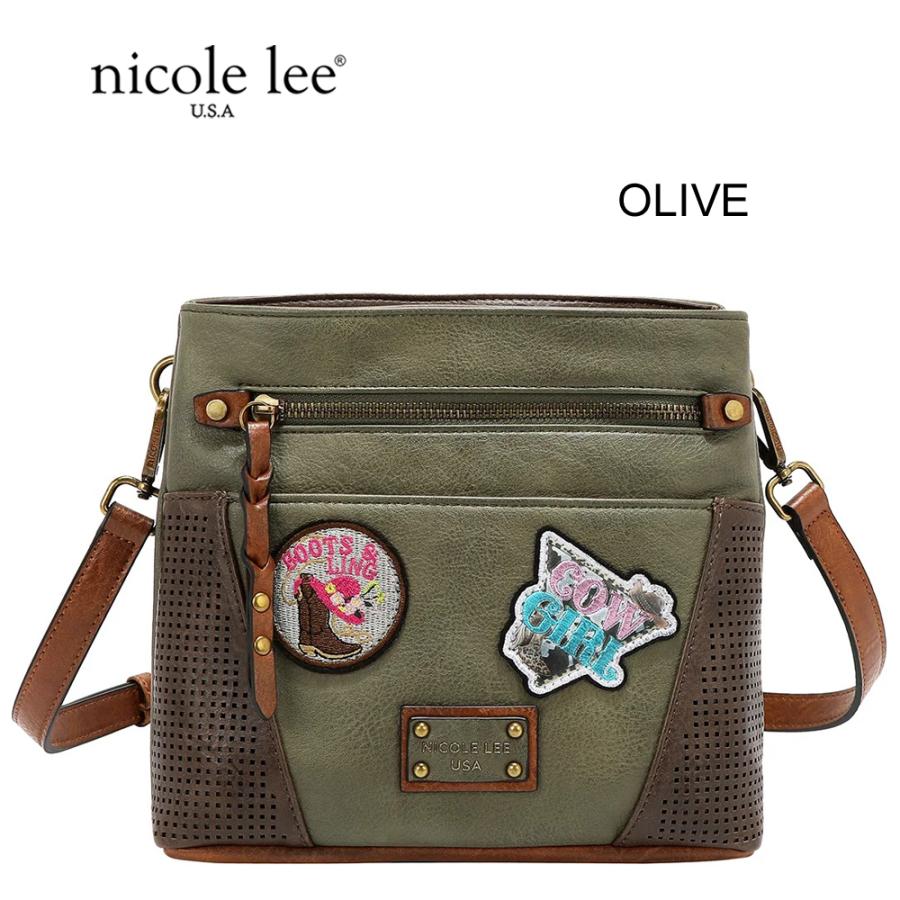 2026新作 数量限定 NICOLE LEE ニコールリー P17471 VINTAGE PATCH CROSSBODY BAG ショルダーバッグ パッチデザイン ビンテージ ワッペン ナナメ掛け_3