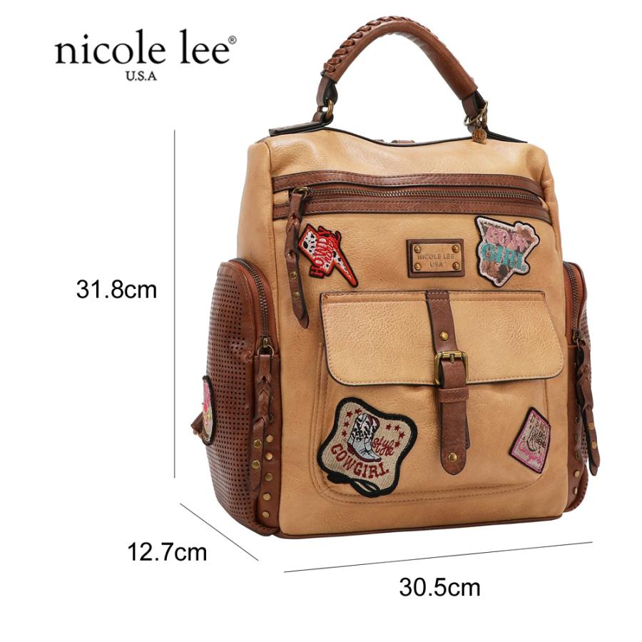 2026新作 数量限定 NICOLE LEE ニコールリー P17467 VINTAGE PATCH BACKPACK バックパック リュックサック リュックバッグ  ヴィンテージ パッチワークの画像