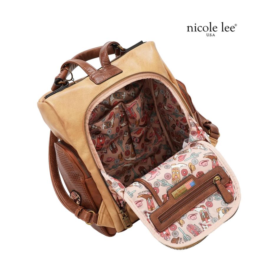 2026新作 数量限定 NICOLE LEE ニコールリー P17467 VINTAGE PATCH BACKPACK バックパック リュックサック リュックバッグ  ヴィンテージ パッチワークの画像
