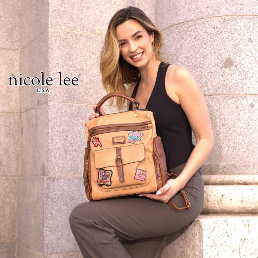 2026新作 数量限定 NICOLE LEE ニコールリー P17467 VINTAGE PATCH BACKPACK バックパック リュックサック リュックバッグ  ヴィンテージ パッチワークの画像