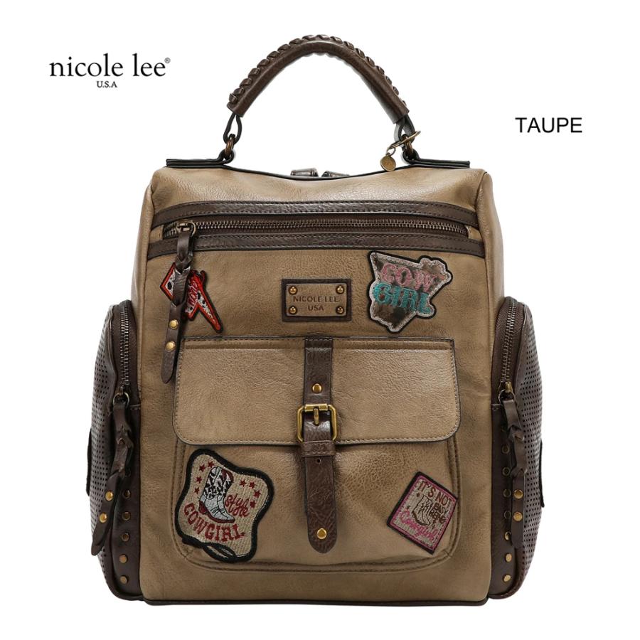 2026新作 数量限定 NICOLE LEE ニコールリー P17467 VINTAGE PATCH BACKPACK バックパック リュックサック リュックバッグ  ヴィンテージ パッチワークの画像