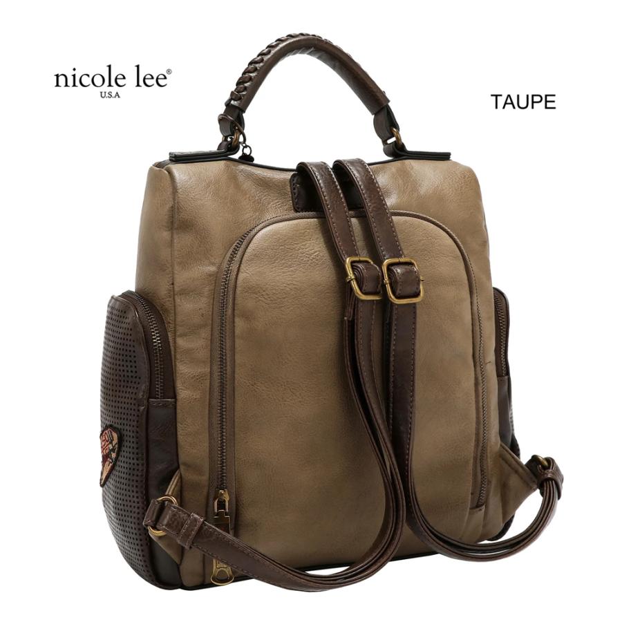 2026新作 数量限定 NICOLE LEE ニコールリー P17467 VINTAGE PATCH BACKPACK バックパック リュックサック リュックバッグ  ヴィンテージ パッチワークの画像