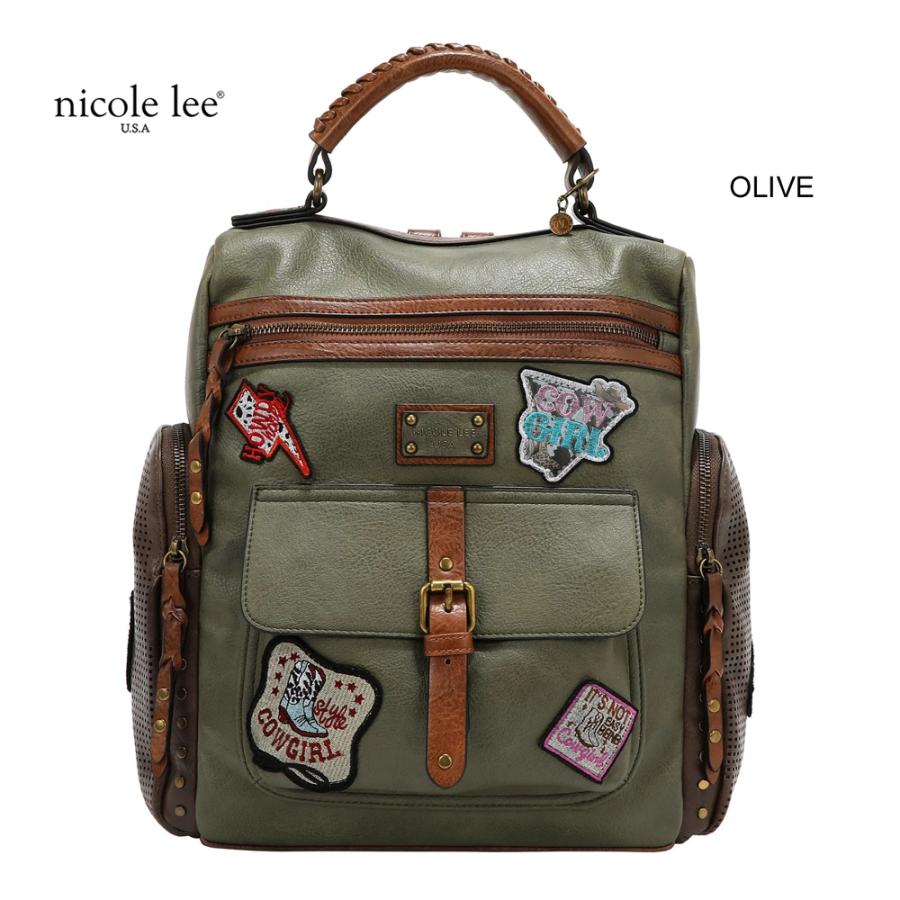 2026新作 数量限定 NICOLE LEE ニコールリー P17467 VINTAGE PATCH BACKPACK バックパック リュックサック リュックバッグ  ヴィンテージ パッチワークの画像