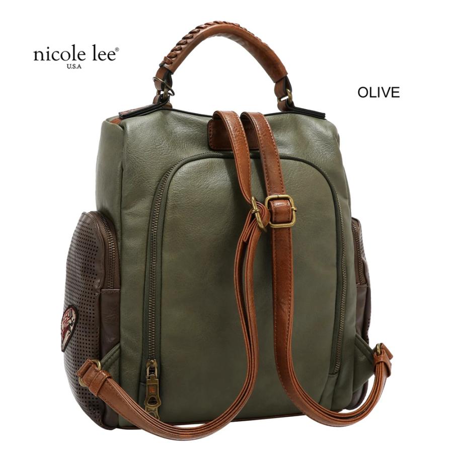 2026新作 数量限定 NICOLE LEE ニコールリー P17467 VINTAGE PATCH BACKPACK バックパック リュックサック リュックバッグ  ヴィンテージ パッチワークの画像