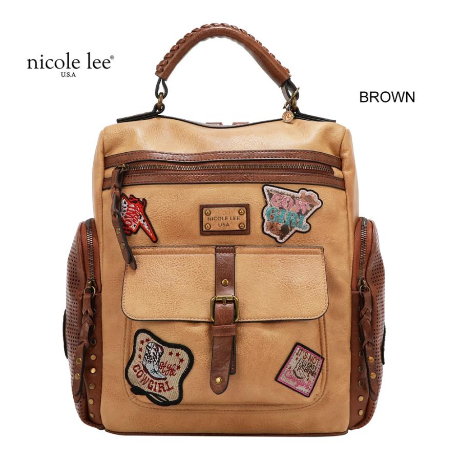 2026新作 数量限定 NICOLE LEE ニコールリー P17467 VINTAGE PATCH BACKPACK バックパック リュックサック リュックバッグ  ヴィンテージ パッチワークの画像