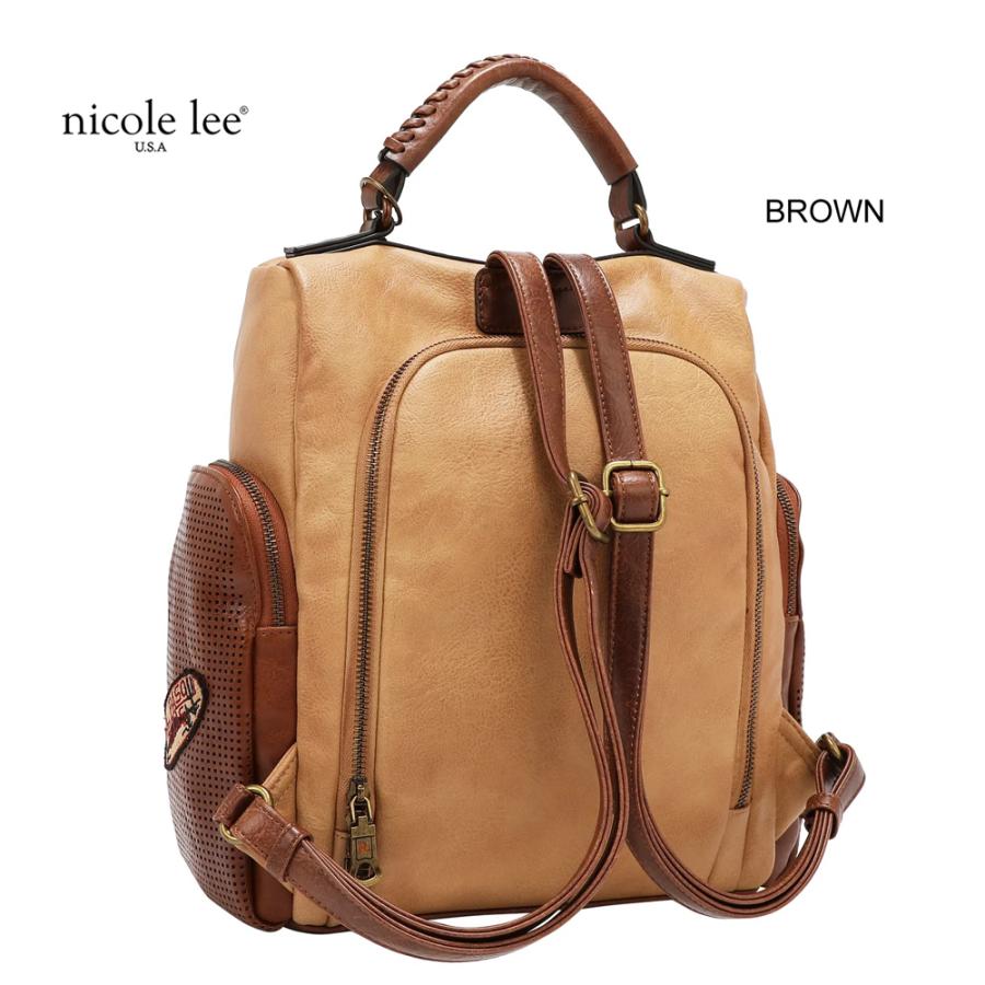 2026新作 数量限定 NICOLE LEE ニコールリー P17467 VINTAGE PATCH BACKPACK バックパック リュックサック リュックバッグ  ヴィンテージ パッチワークの画像