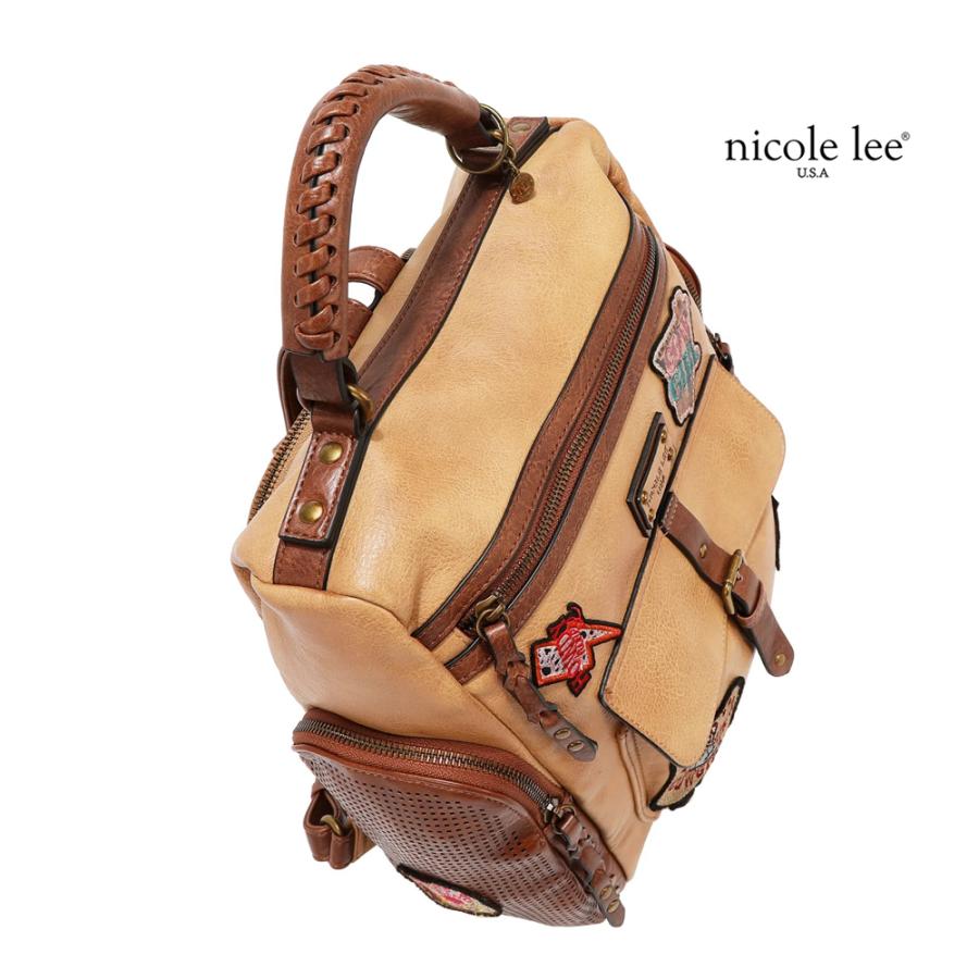 2026新作 数量限定 NICOLE LEE ニコールリー P17467 VINTAGE PATCH BACKPACK バックパック リュックサック リュックバッグ  ヴィンテージ パッチワークの画像