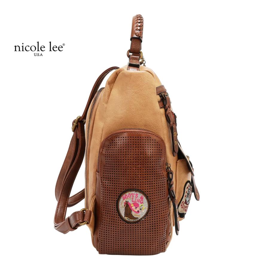 2026新作 数量限定 NICOLE LEE ニコールリー P17467 VINTAGE PATCH BACKPACK バックパック リュックサック リュックバッグ  ヴィンテージ パッチワークの画像