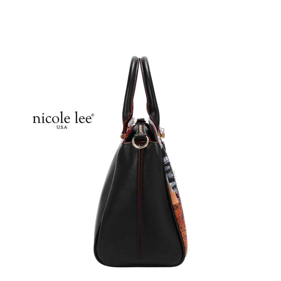 2026新作 数量限定 NICOLE LEE ニコールリー SI17450 SABINA IMAGINES SATCHEL BAG ニューヨーク  アート サッチェルバッグ 2WAY ロゴショルダー ボストンの画像
