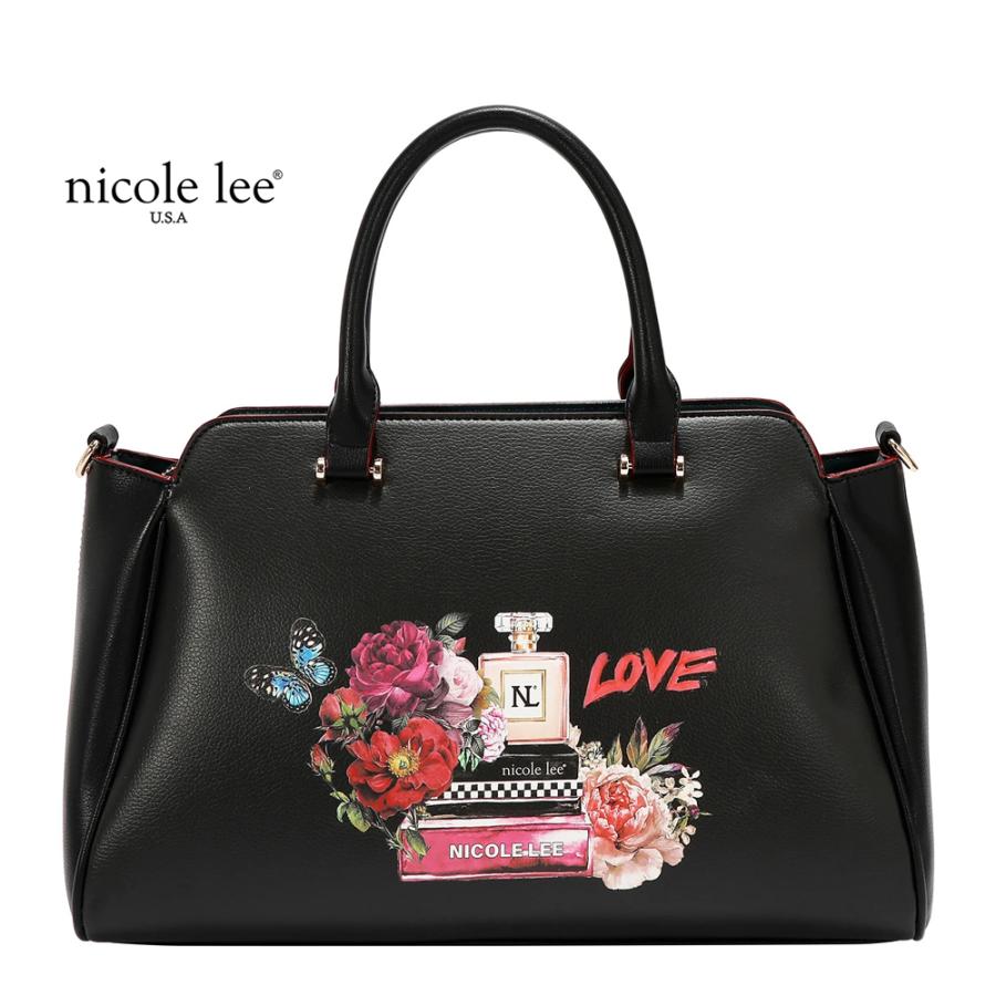 2026新作 数量限定 NICOLE LEE ニコールリー SI17450 SABINA IMAGINES SATCHEL BAG ニューヨーク  アート サッチェルバッグ 2WAY ロゴショルダー ボストンの画像