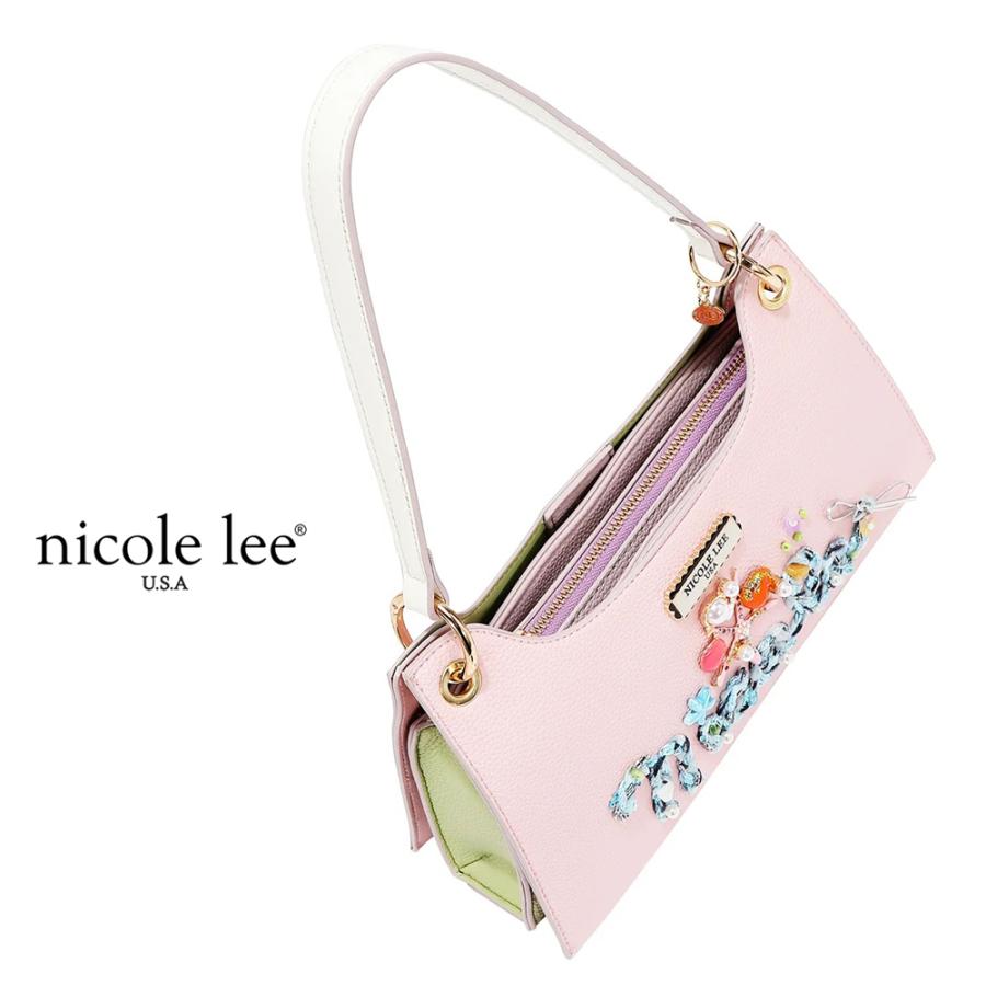 2026新作 数量限定 NICOLE LEE ニコールリー P17637 NICOLE OCEAN SHOULDER BAG パステルカラー バイカラー クラシカル ショルダーバッグ ナナメ掛け