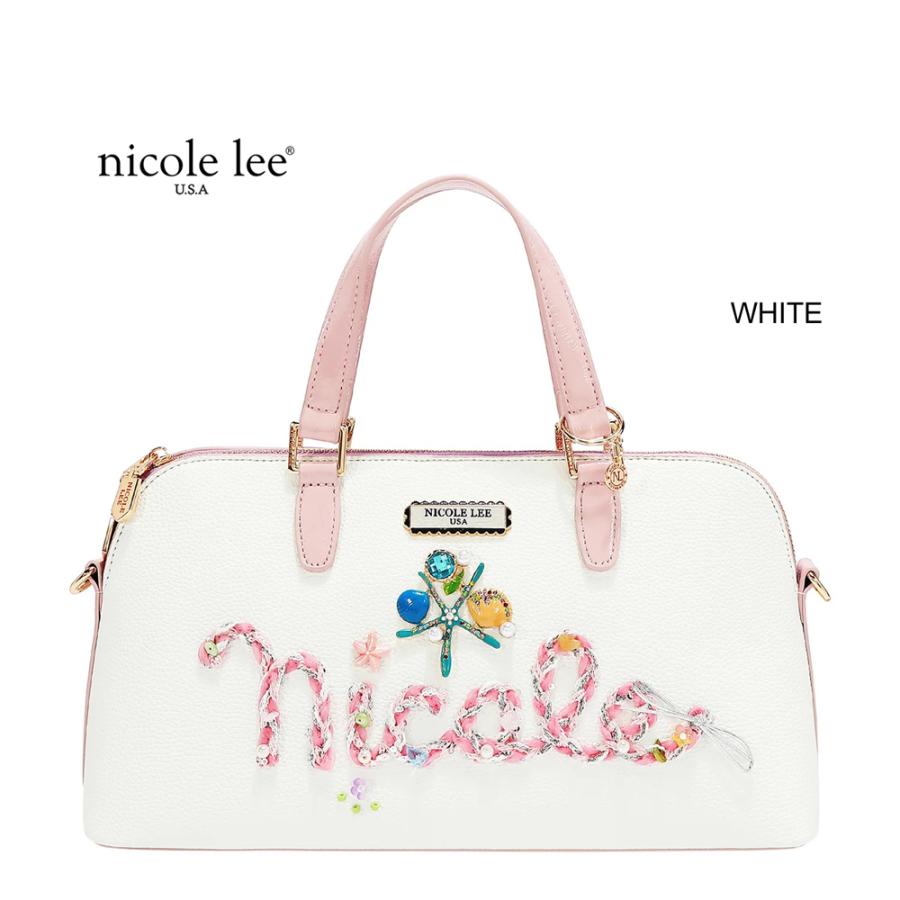 2026新作 数量限定 NICOLE LEE ニコールリー P17638 NICOLE OCEAN LONG DOME BAG パステルカラー バイカラー クラシカル ドーム型バッグ ナナメ掛け 貝殻