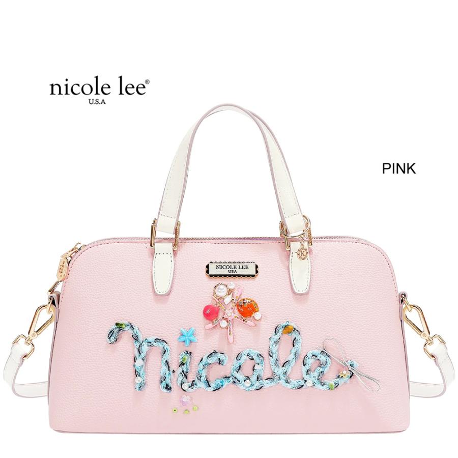 2026新作 数量限定 NICOLE LEE ニコールリー P17638 NICOLE OCEAN LONG DOME BAG パステルカラー バイカラー クラシカル ドーム型バッグ ナナメ掛け 貝殻