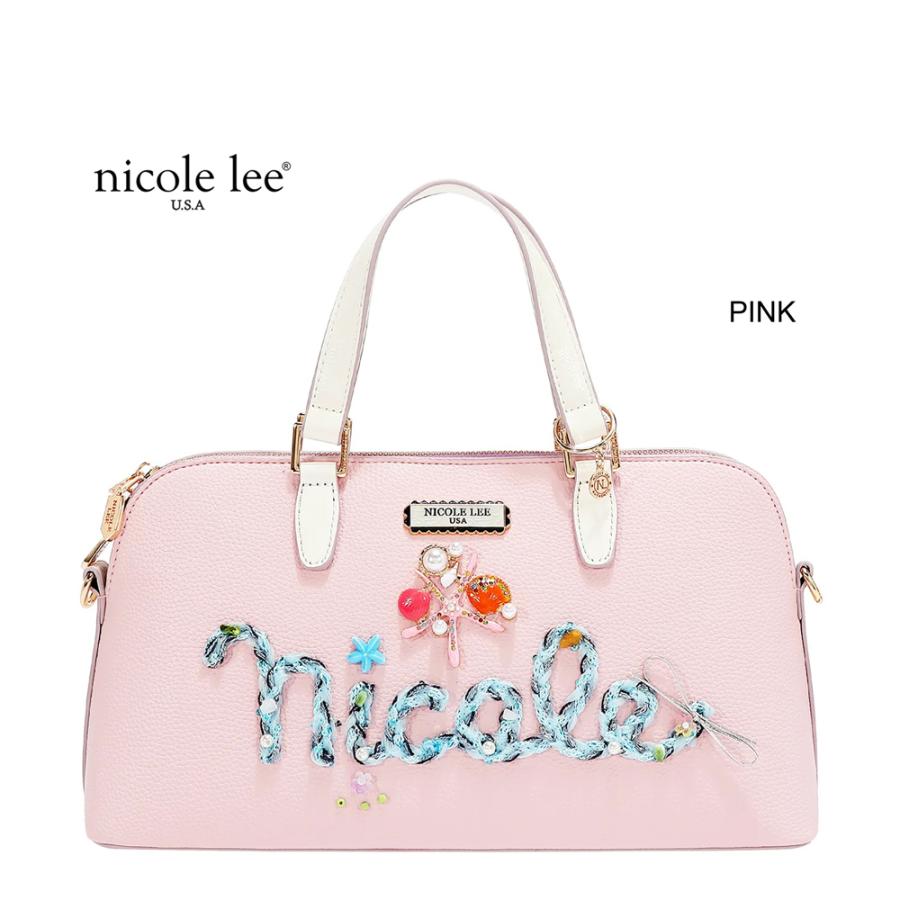 2026新作 数量限定 NICOLE LEE ニコールリー P17638 NICOLE OCEAN LONG DOME BAG パステルカラー バイカラー クラシカル ドーム型バッグ ナナメ掛け 貝殻