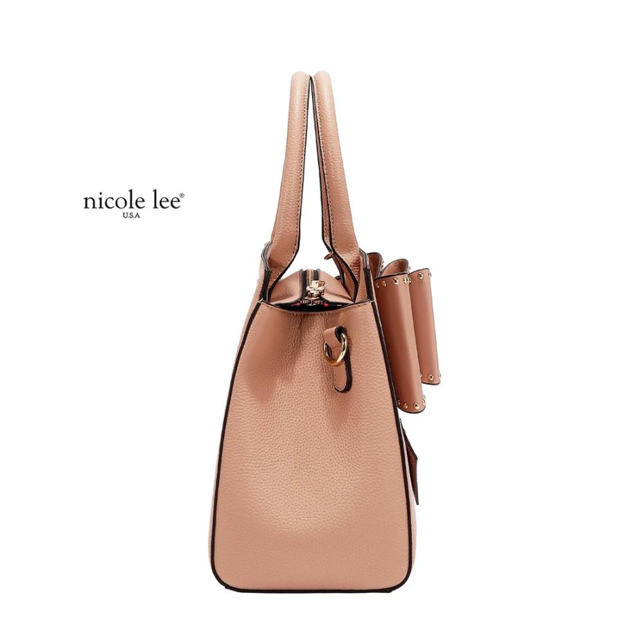 2026新作 数量限定 NICOLE LEE ニコールリー P17623 STUDDED BOW SATCHEL BAG サッチェルバッグ 2WAYショルダー ハンドバッグ ビッグリボン トートバッグの画像