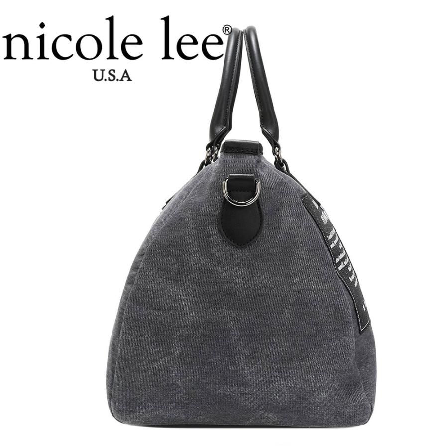 2024 新作 NICOLE LEE ニコールリー GYM16956 DENIM PATCH DUFFEL レディース ニコル リー 大きめ ポップロゴショルダー バック 大容量 ボストンバッグ｜angelina｜05