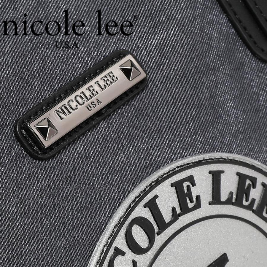 2024 新作 NICOLE LEE ニコールリー GYM16956 DENIM PATCH DUFFEL レディース ニコル リー 大きめ ポップロゴショルダー バック 大容量 ボストンバッグ｜angelina｜06