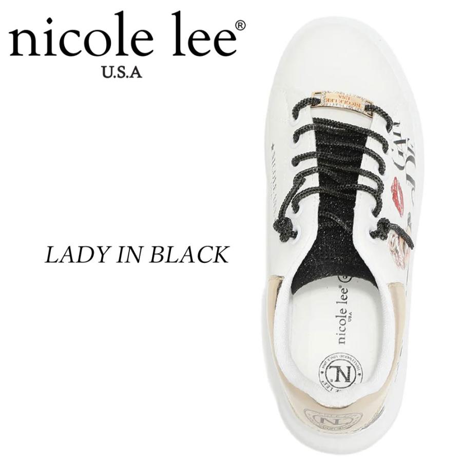 2024 新作 日本限定３個 NICOLE LEE ニコールリー SNK23040 LADY IN BLACK レディース ラグジュアリー カジュアル スニーカー 厚底 グラフィック ペイント 宝石キラキラビジュー ニコルリー CLASSIC RHINESTONE SNEAKER ラインストーン靴ひも HEAVEN ON EARTH 大人 Nicole Lee（ニコールリー） 日本限定3個 SNK23040 LADY IN BLACK