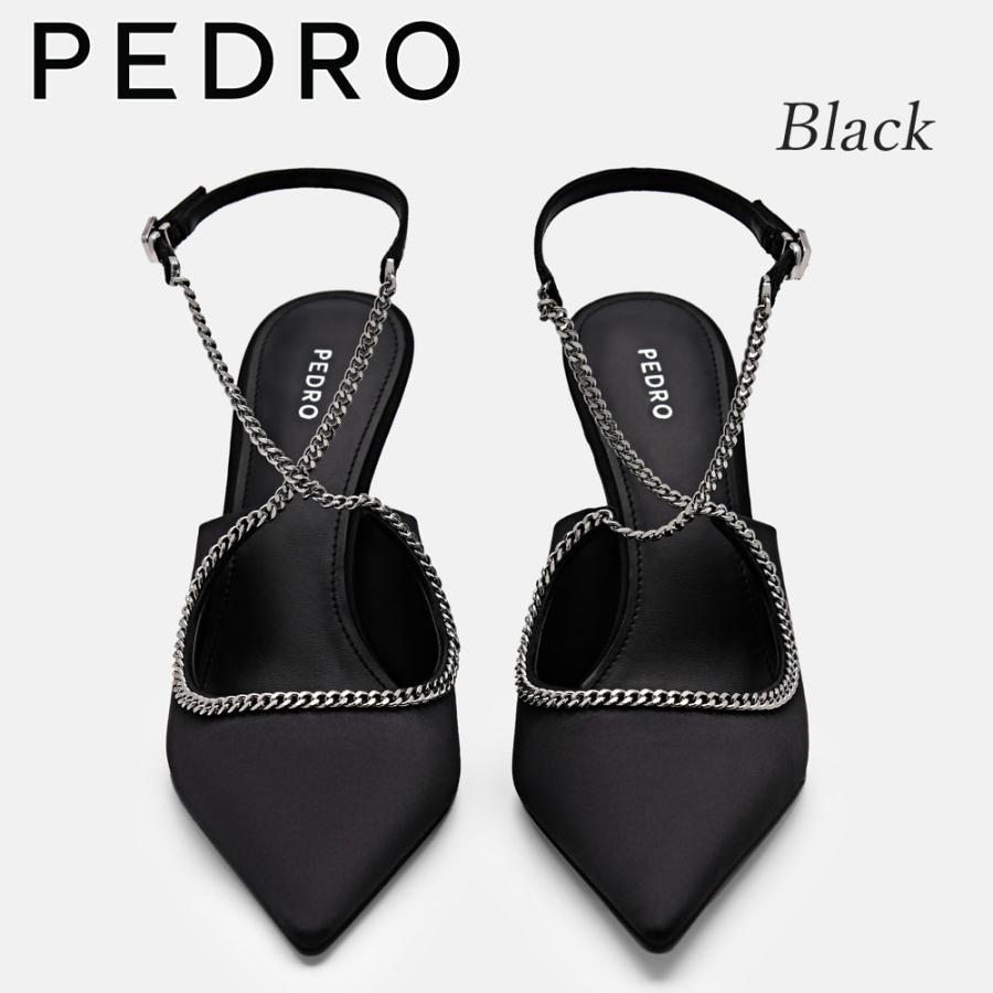 保証付 返品OK 日本　正規品 日本未入荷ブランド PEDRO ペドロ PW1-26760080 Lia Leather Heel Pumps レザー クラシック チェーン ハイヒール パンプス_4