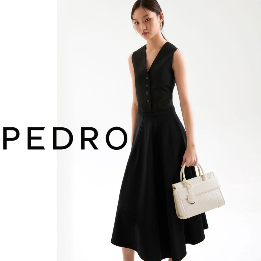 保証付 返品OK 日本　正規品 日本未入荷ブランド PEDRO ペドロ PW2-45060016 本革 カーフレザー 2way Bella ハンドバッグ シンプル 幾何学模様_2