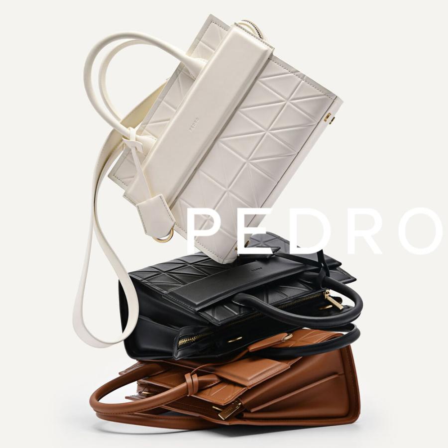 保証付 返品OK 日本　正規品 日本未入荷ブランド PEDRO ペドロ PW2-45060016 本革 カーフレザー 2way Bella ハンドバッグ シンプル 幾何学模様_3
