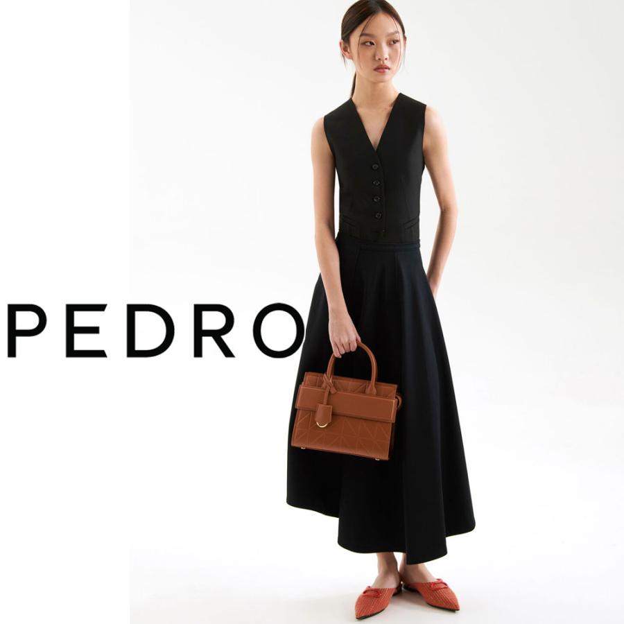 保証付 返品OK 日本　正規品 日本未入荷ブランド PEDRO ペドロ PW2-45060016 本革 カーフレザー 2way Bella ハンドバッグ シンプル 幾何学模様_4