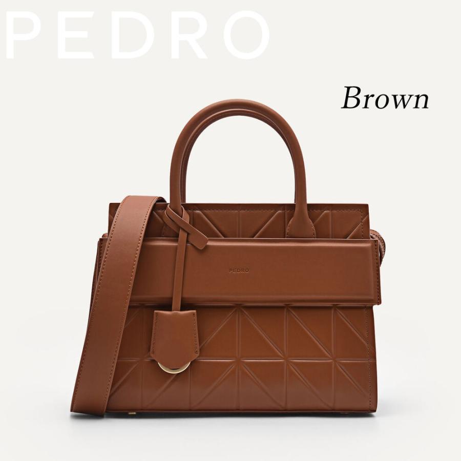 保証付 返品OK 日本　正規品 日本未入荷ブランド PEDRO ペドロ PW2-45060016 本革 カーフレザー 2way Bella ハンドバッグ シンプル 幾何学模様_7