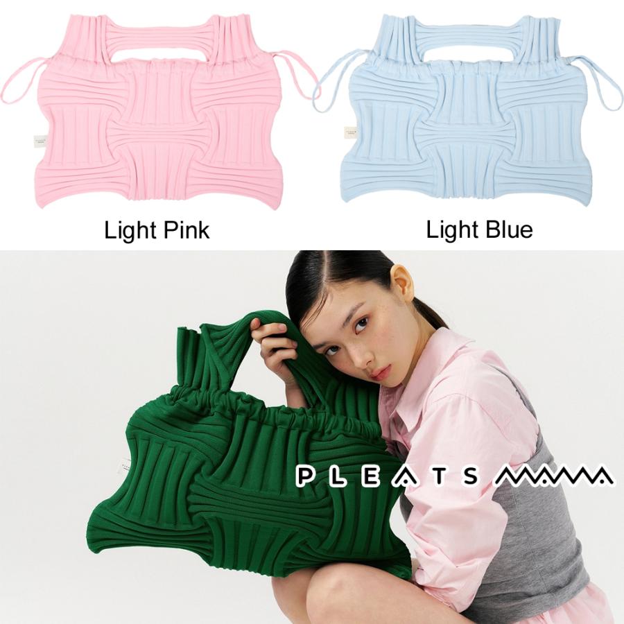 2026新ブランド！保証付 返品OK  PLEATS MAMA プリーツママ 日本 正規品  初上陸ブランド Big Bow Bag ニットバッグ 編み込み 大きめ トート ハンドバッグの画像