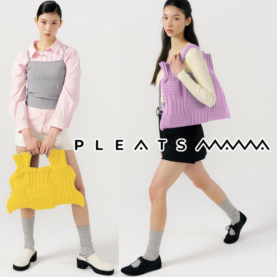 2026新ブランド！保証付 返品OK  PLEATS MAMA プリーツママ 日本 正規品  初上陸ブランド Big Bow Bag ニットバッグ 編み込み 大きめ トート ハンドバッグの画像