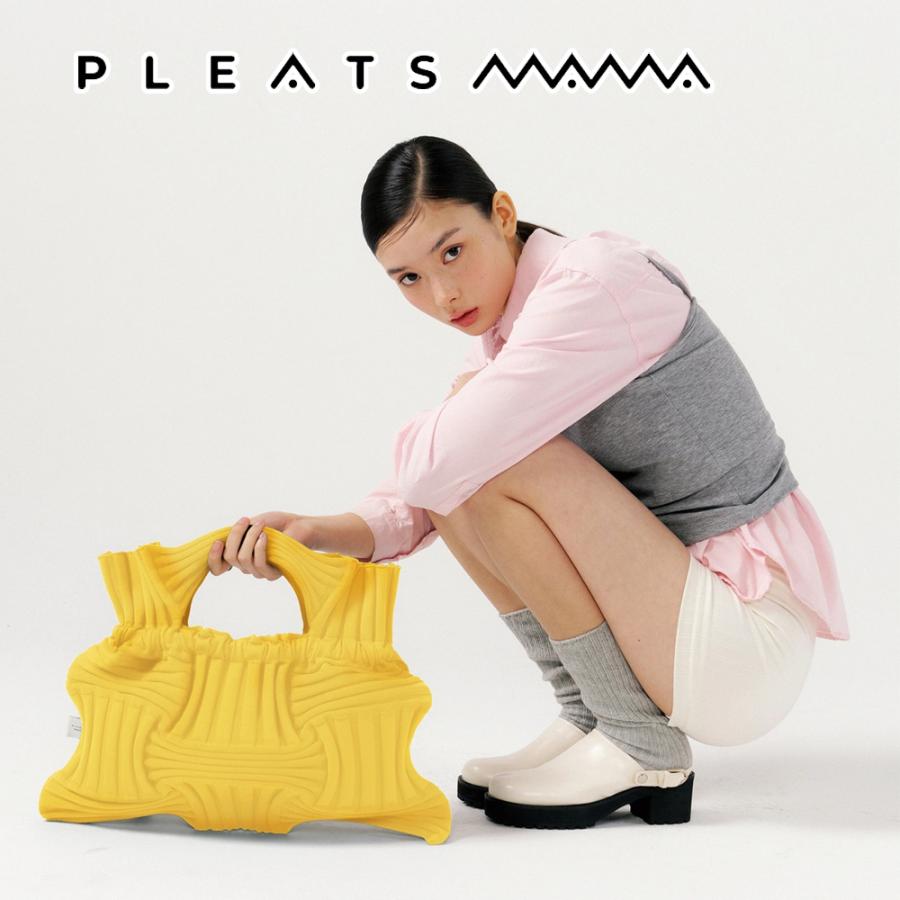 2026新ブランド！保証付 返品OK  PLEATS MAMA プリーツママ 日本 正規品  初上陸ブランド Big Bow Bag ニットバッグ 編み込み 大きめ トート ハンドバッグの画像